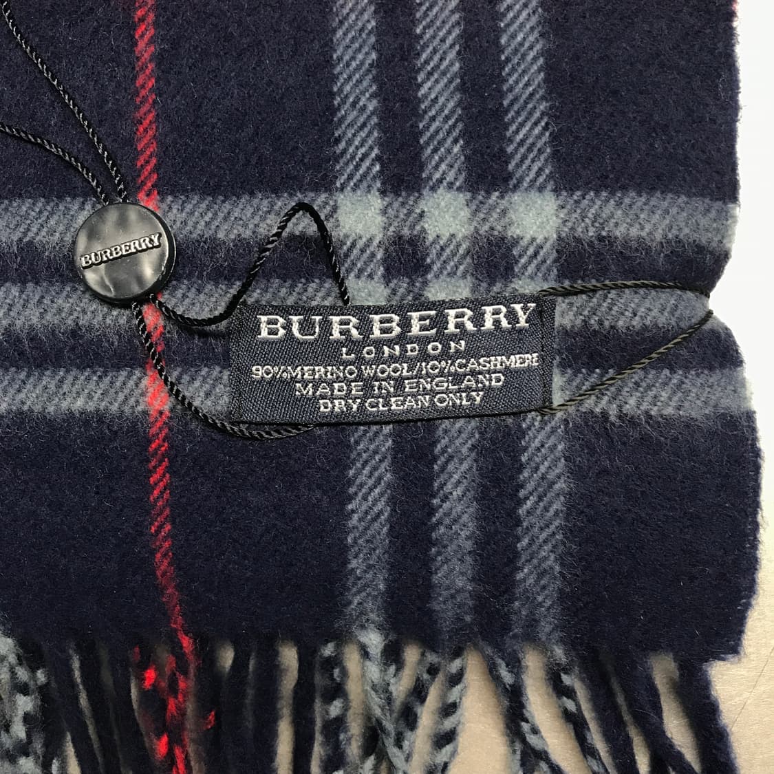 버버리 정품 메리노/캐시미어 머플러 네이비  상품이미지4