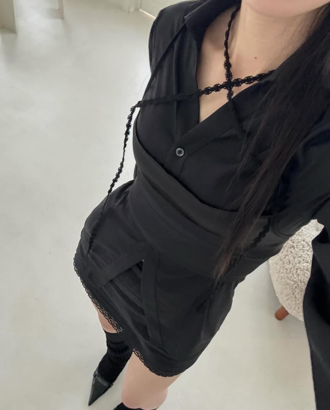 클리시어(코프) soap blouse set [black] 상품이미지3