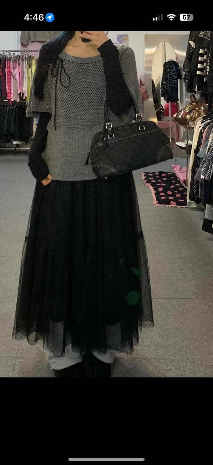 그레이 리본니트 상품이미지1