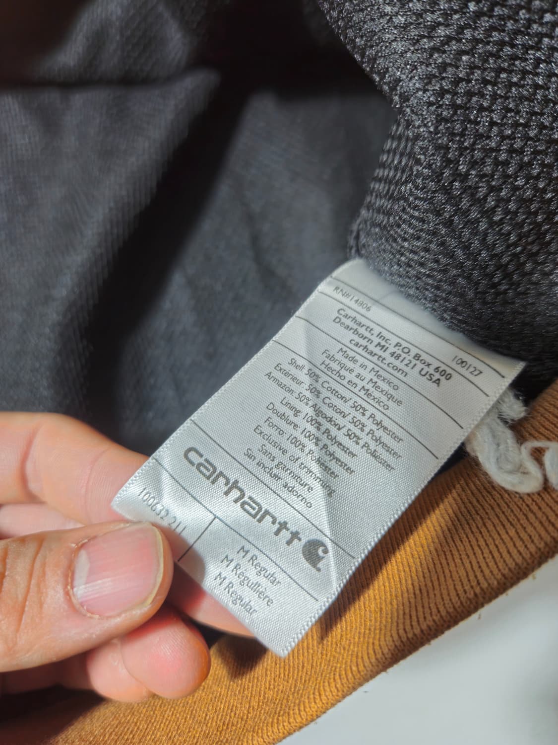 칼하트 써멀 라이너 후드집업 후드 된장 브라운 M 상품이미지5