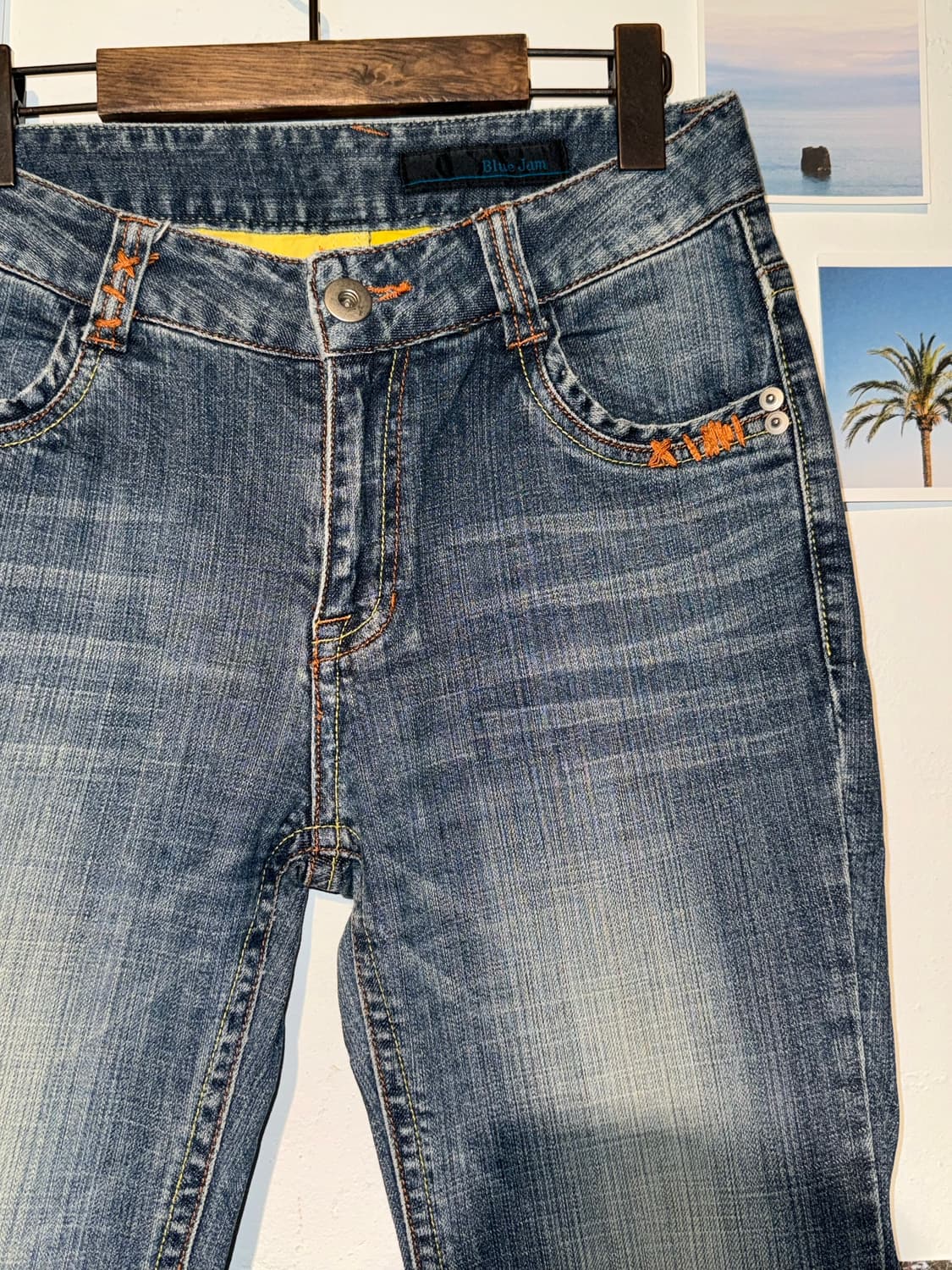 오렌지 스티치 데님 팬츠 상품이미지5