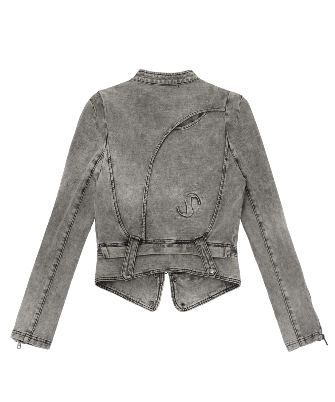 오호스 스판 데님 라이더 자켓 상품이미지2