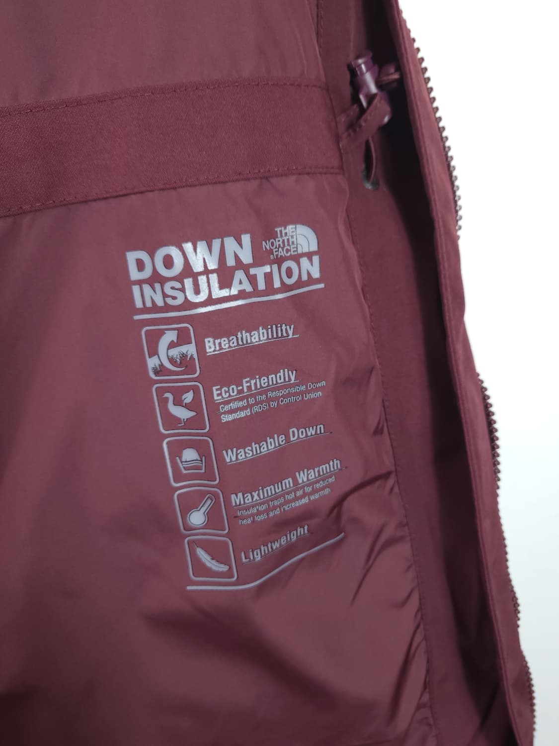 노스페이스 화이트라벨 여성 버건디구스패딩 85-90 S 새제품급 상품이미지8