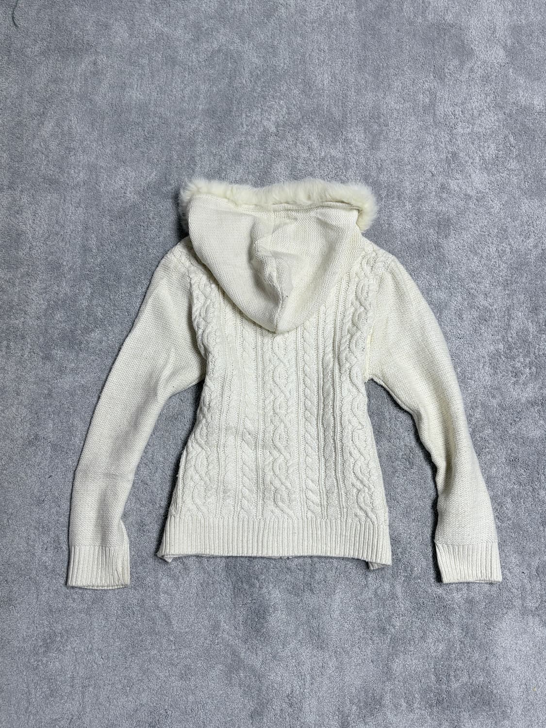 Vintage 00's gyaru & punk fur hood knit  상품이미지5