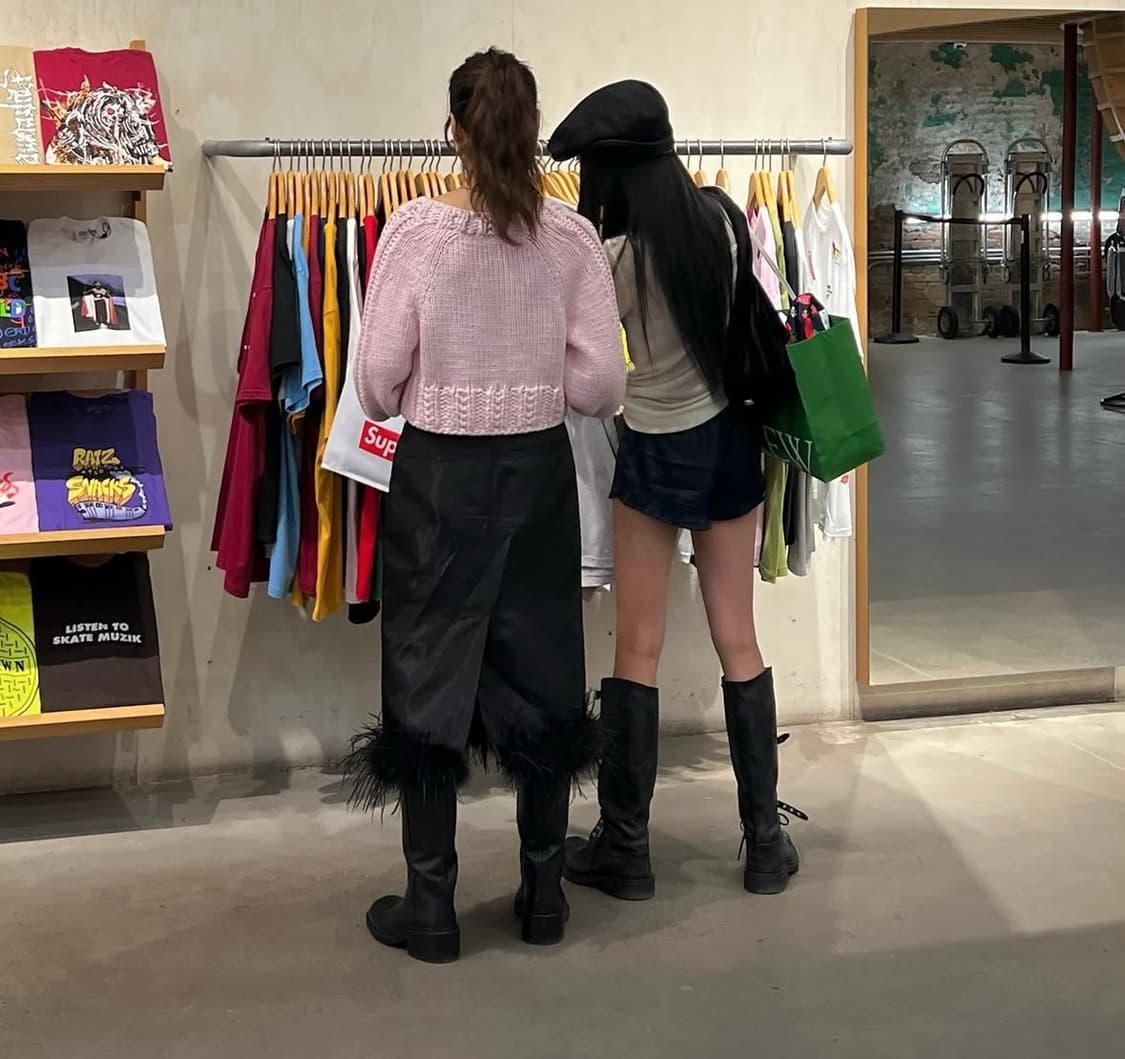 오스트리치 스커트 블랙 상품이미지6