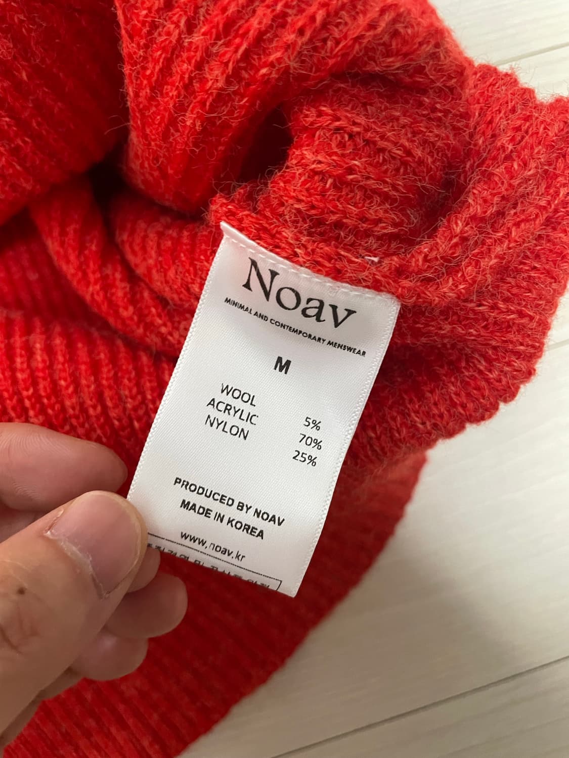 [M] 노아브 소프트 울 하찌 풀오버 니트 오렌지브릭 상품이미지6