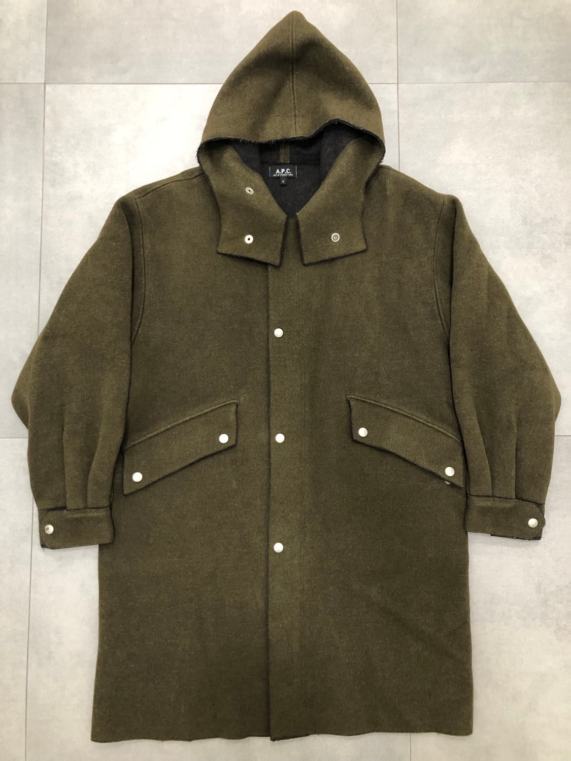 아페쎄 apc 울100 프랑스 밀리터리 후드 코트 S 상품이미지1