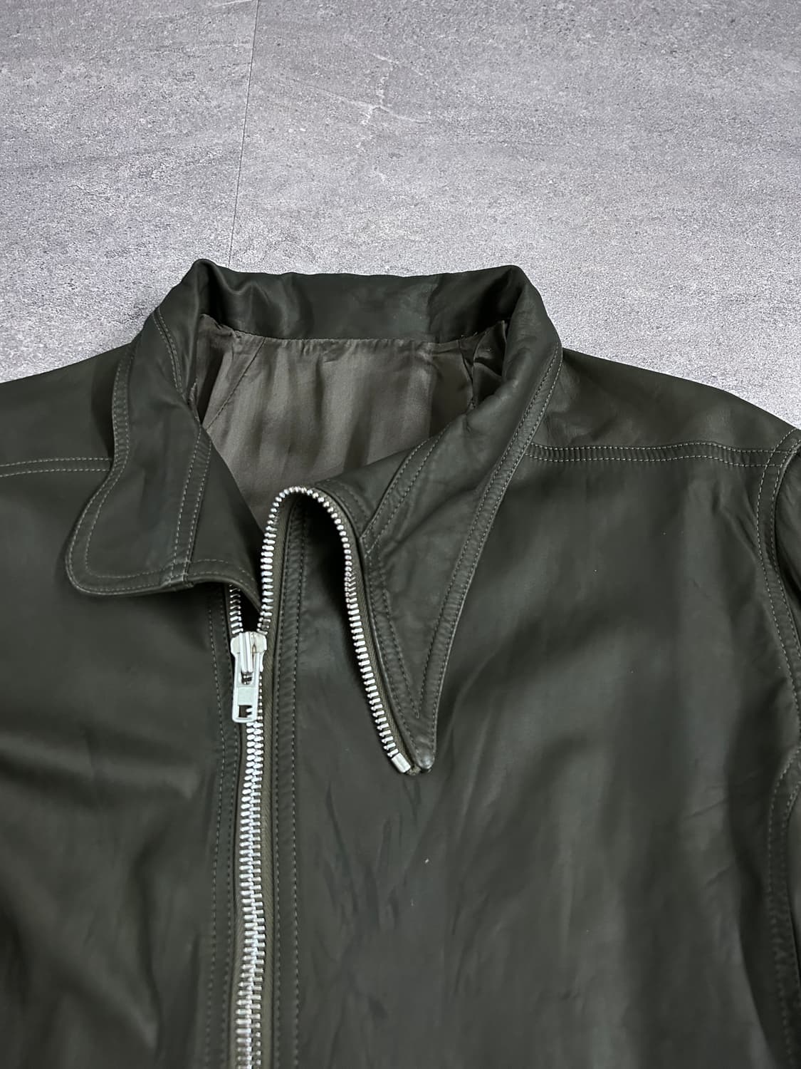 릭오웬스 몰리노 비대칭 레더 자켓 상품이미지2