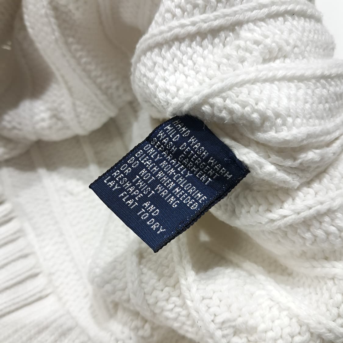 CL360 M 폴로 90s 홍콩판 화이트 케이블 니트 베스트 상품이미지5