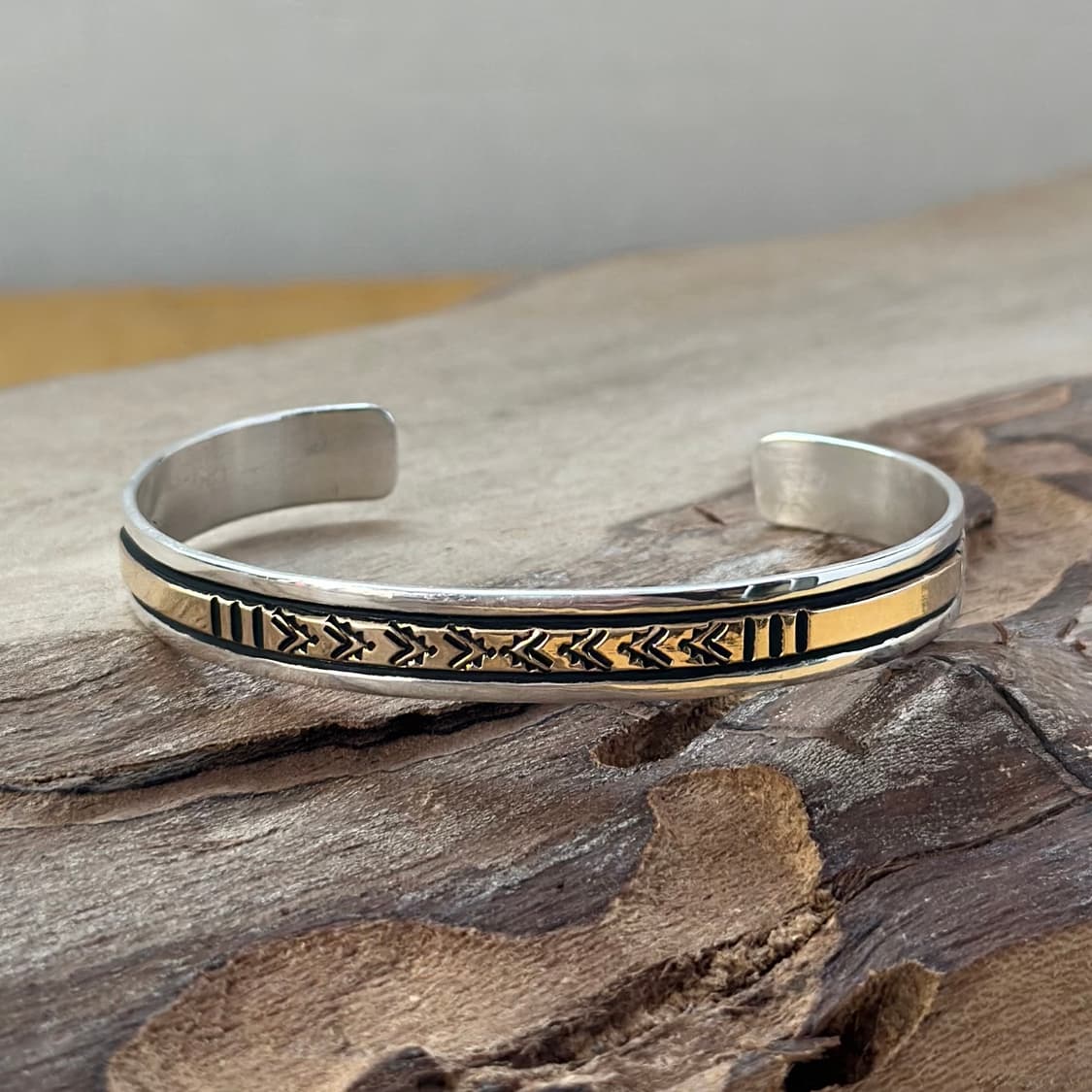 네이티브아메리칸 인디언주얼리 나바호 골드필드 커프 상품이미지2