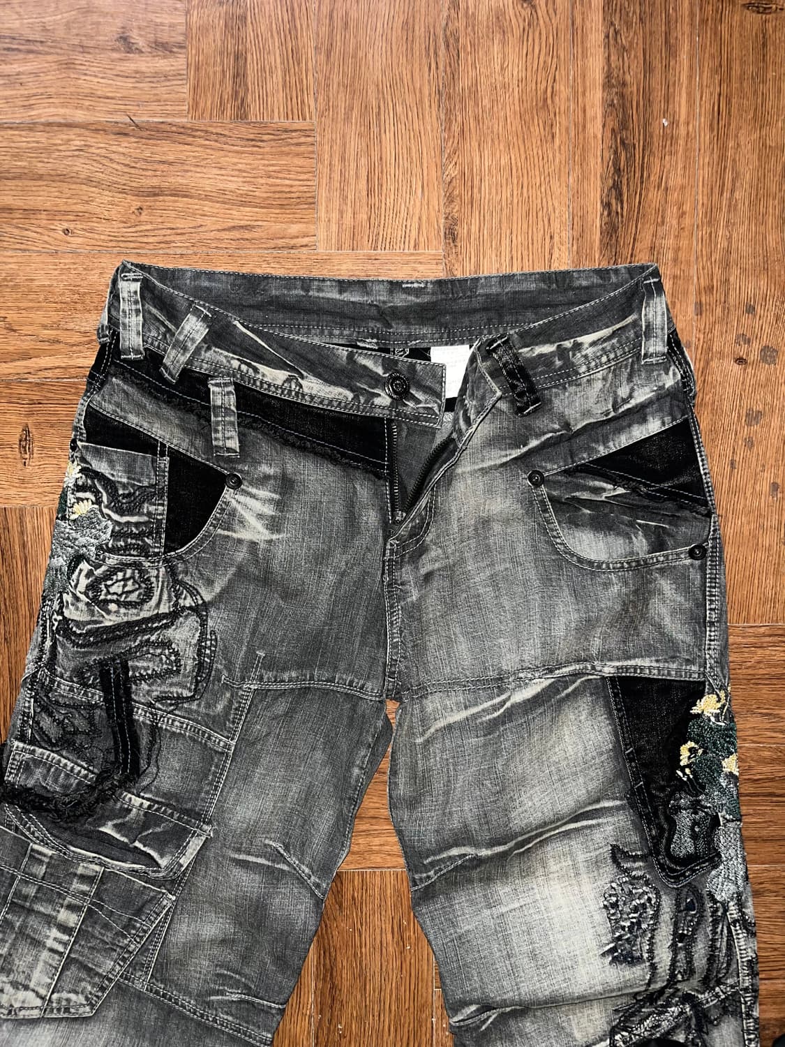 빈티지 자수 그런지 워시드 팬츠 상품이미지5