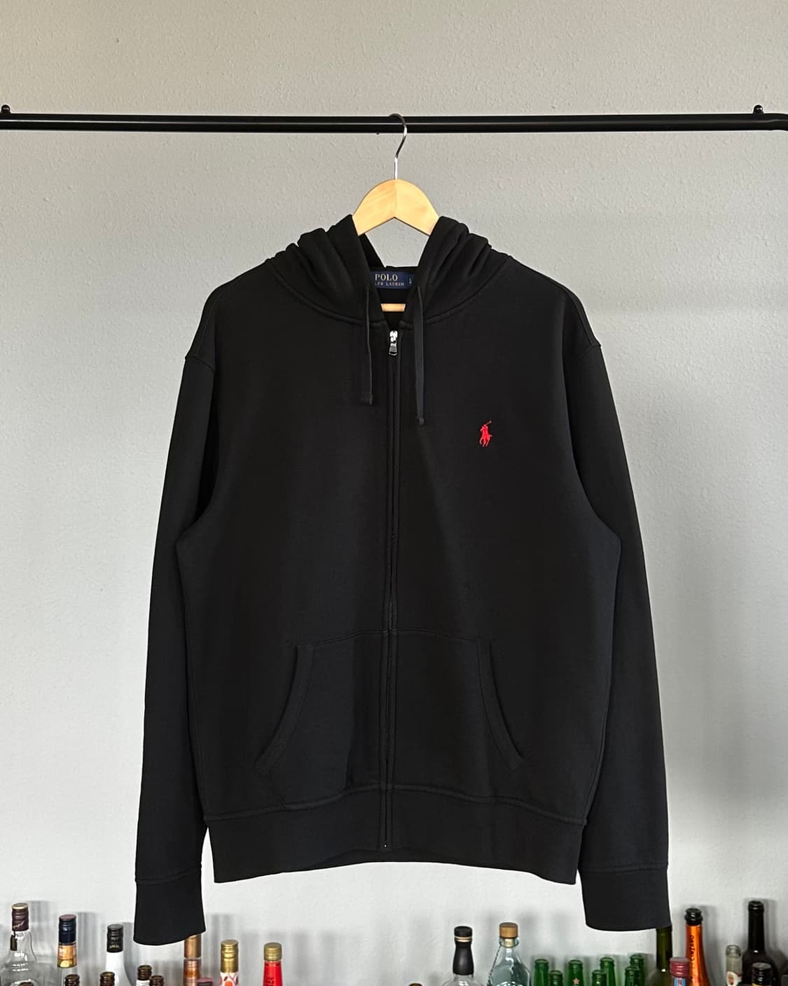 [L]폴로 랄프로렌 블랙 기모 후드집업 상품이미지1