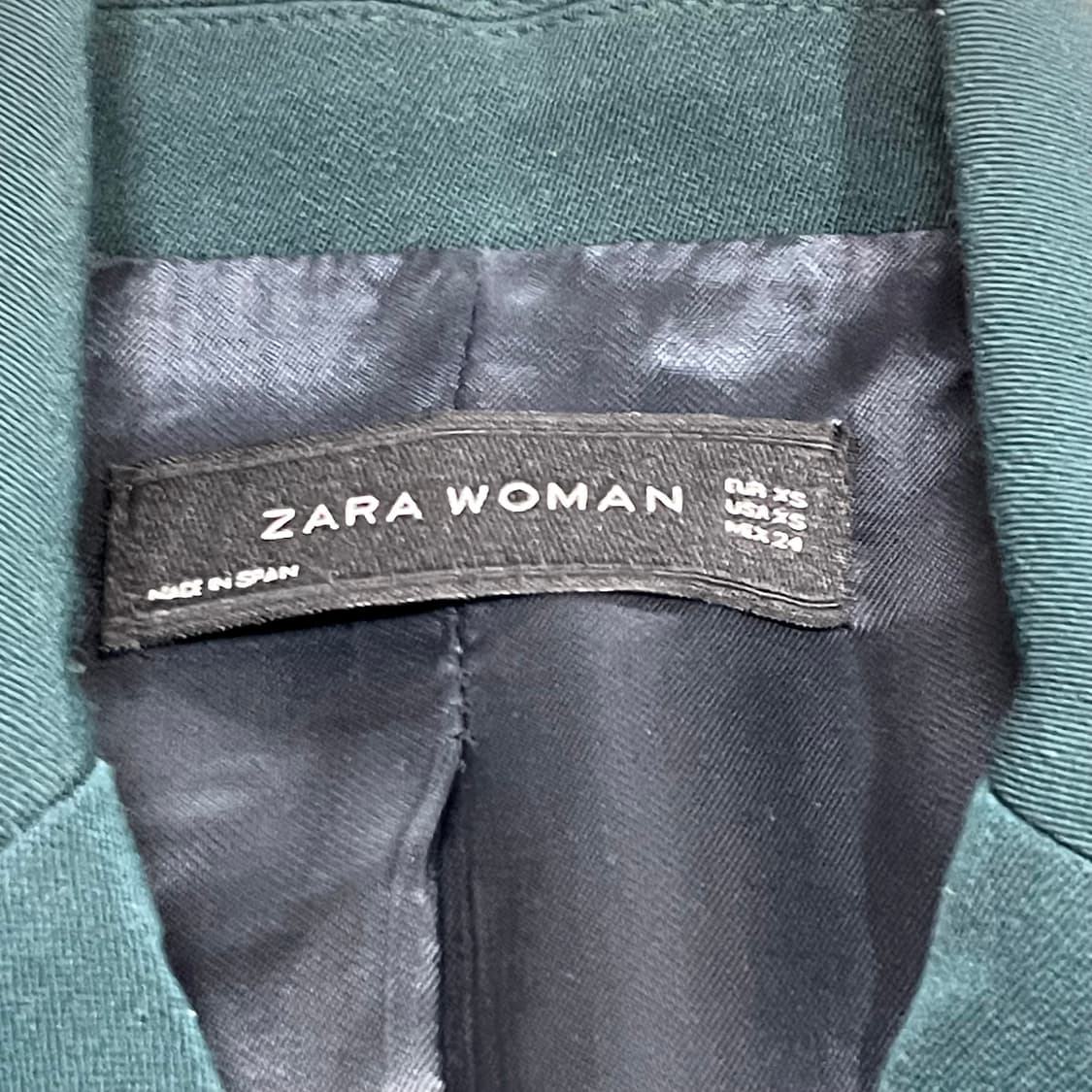 자라 딥그린 더블 슬림핏 자켓 여성XS 상품이미지4