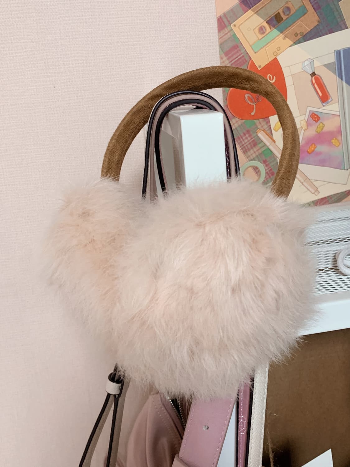 연핑크 앙고라 귀마개 상품이미지3