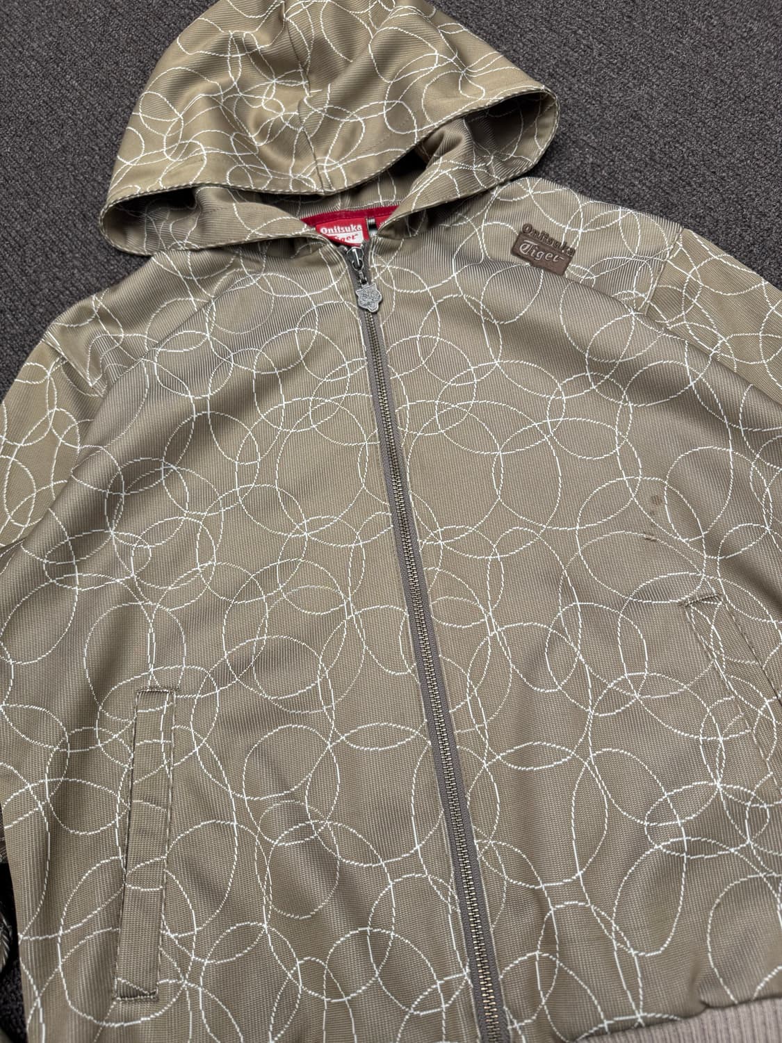 S)오니츠카 타이거 빈티지 패턴 여성 후드집업 져지 상품이미지2