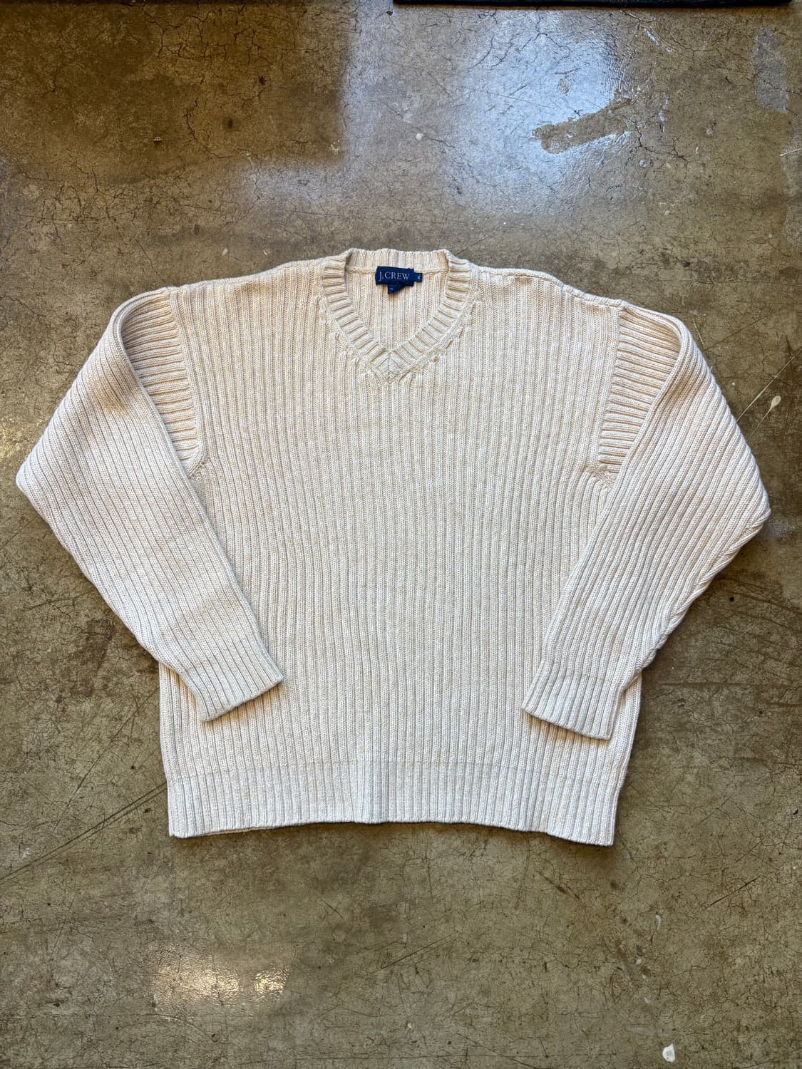 90s Jcrew 헤비 코튼 브이넥 니트 상품이미지2