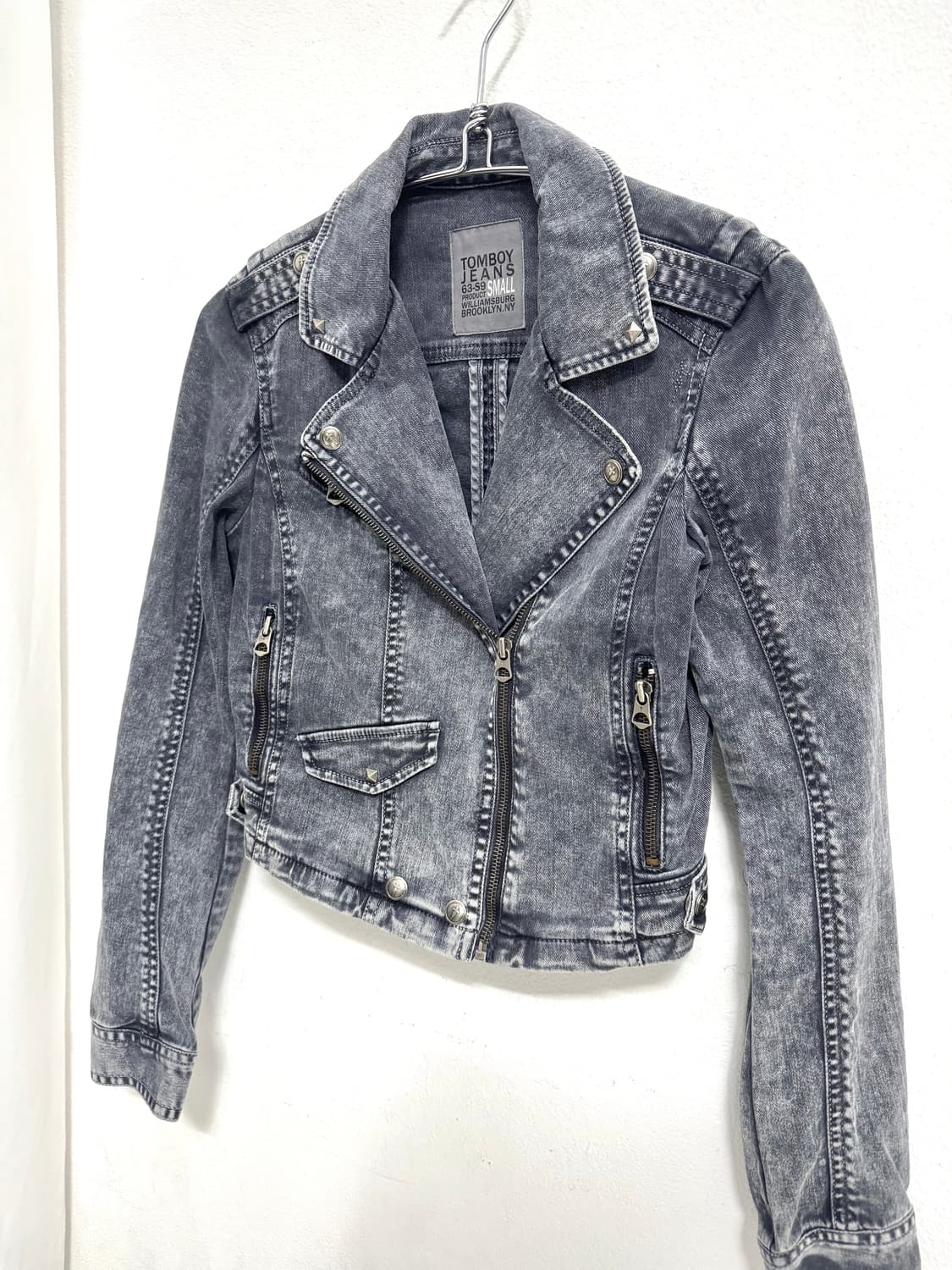Studded Collar Denim Jacket 상품이미지2