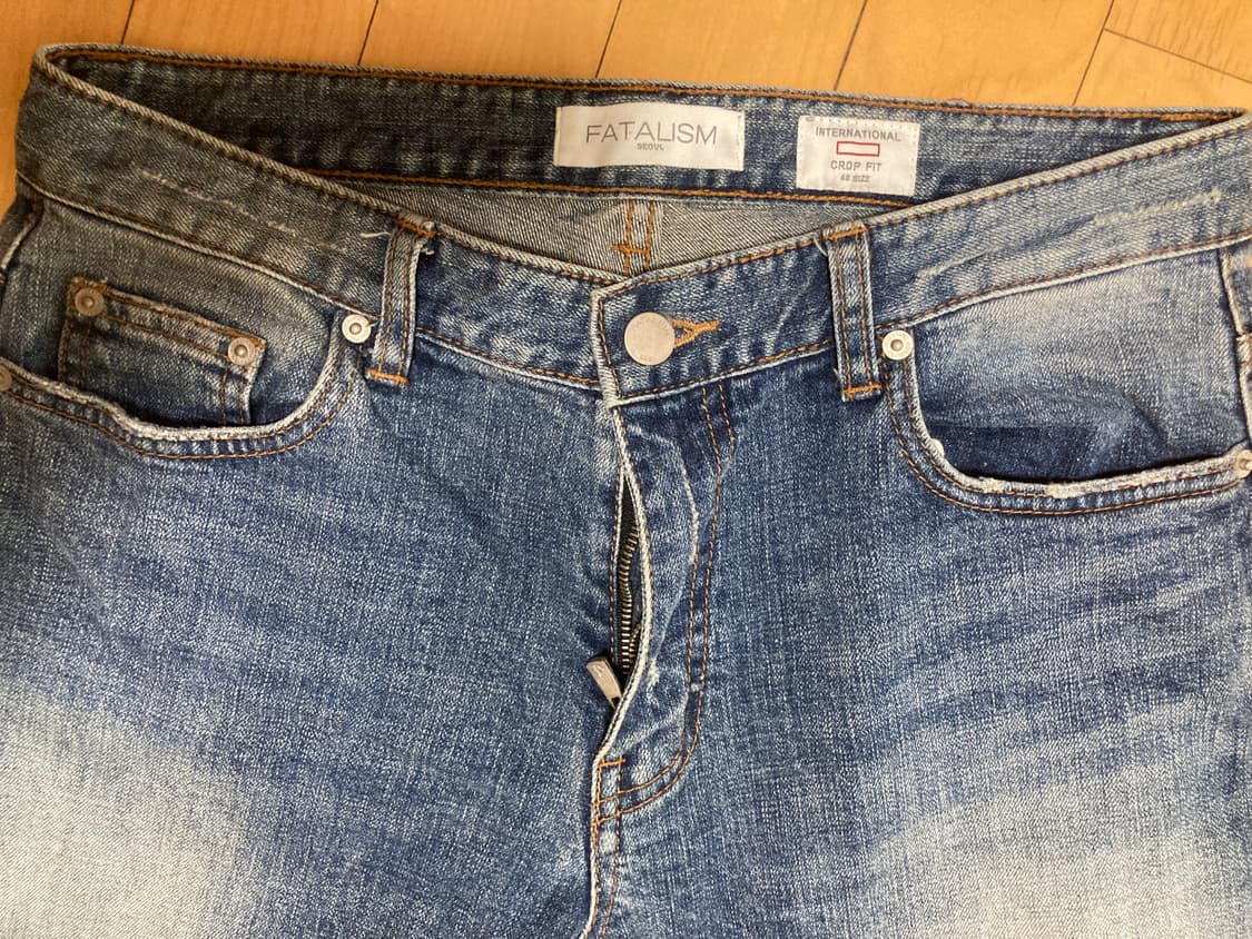 페이탈리즘 크롭 워싱 데님 청바지 상품이미지4