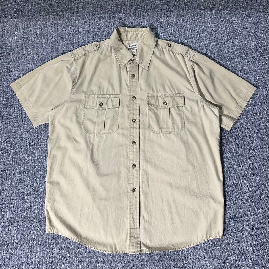 L.L.BEAN. 엘엘빈 하프셔츠 베이지(L/old-7587) 상품이미지1