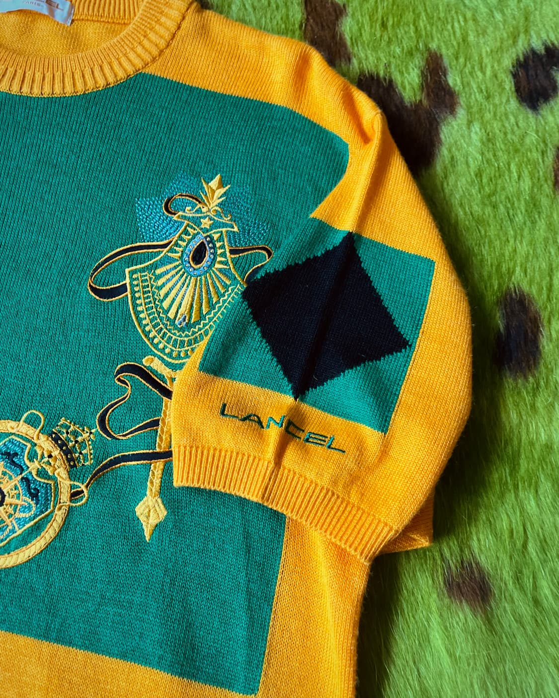 80-90s LANCEL Paris 1/2 Old Summer Knit 상품이미지7