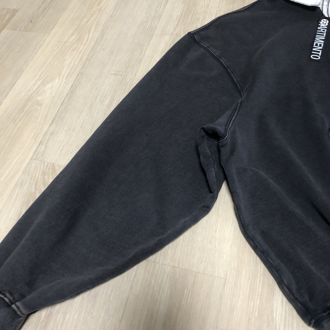 (M) 새상품 파르티멘토 2year 워시 럭비 스웨트 셔츠 다크 네이비 상품이미지2