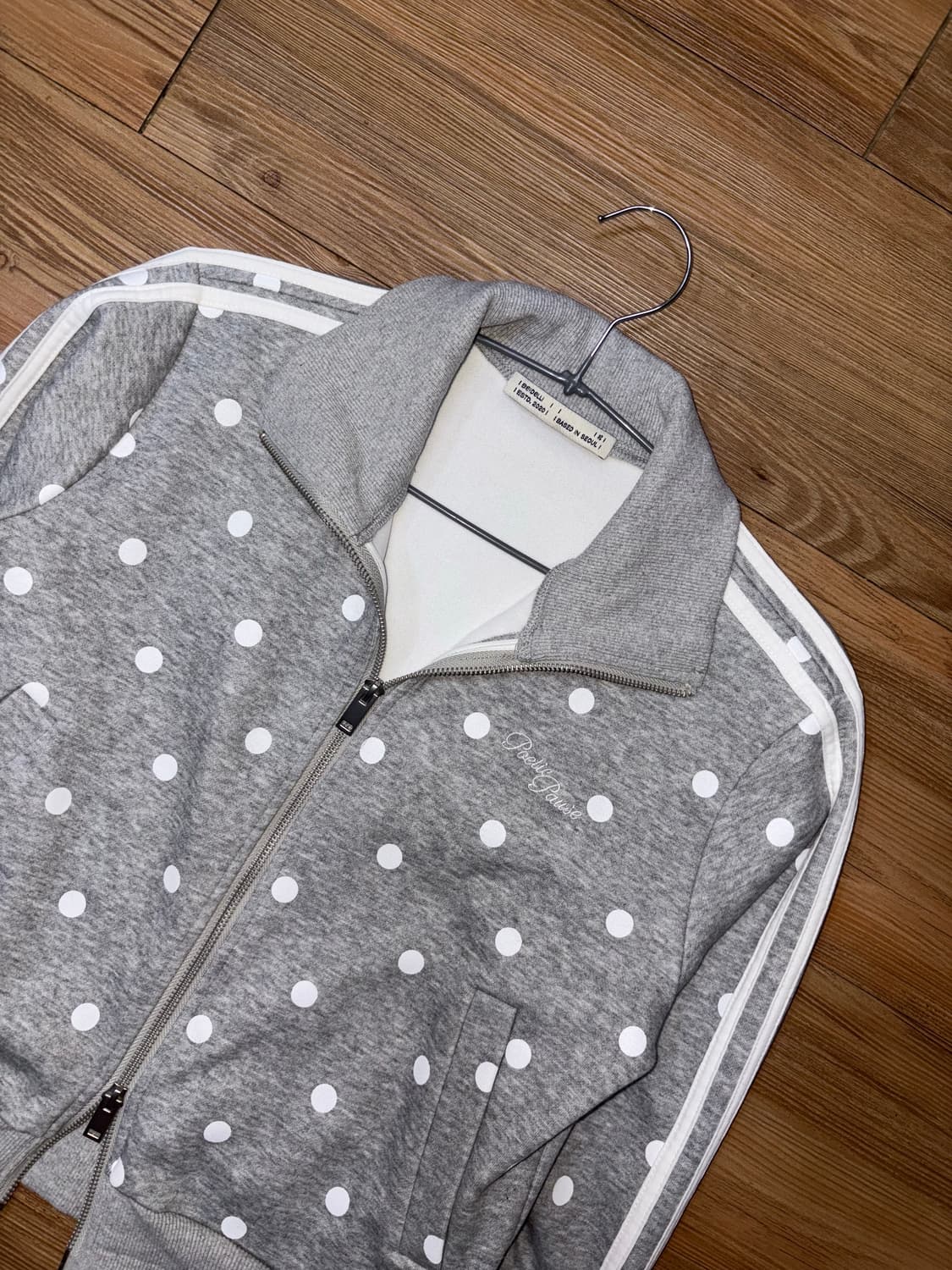 베이델리 땡땡이 회색 트랙 투웨이 집업 상품이미지5