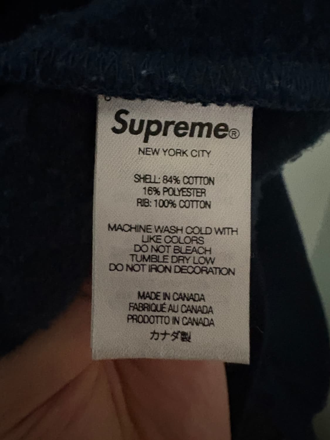 (L)슈프림 스몰 박스 크루넥 네이비 상품이미지4