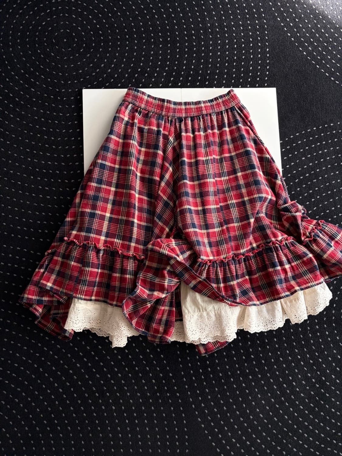 layered check patterned skirt 상품이미지1