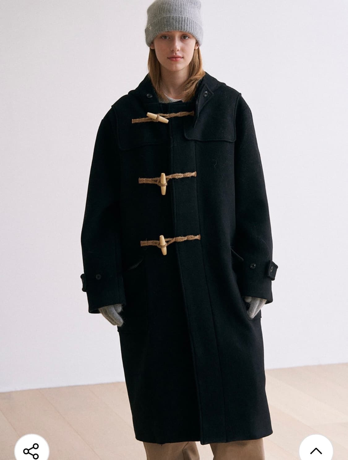 밀로 아카이브 오버핏 플레인 더플코트 m 상품이미지5