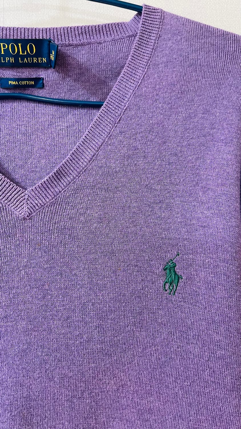 폴로 랄프로렌 피마코튼 브이넥 니트 M(175/96A) 실착 3회 상품이미지4