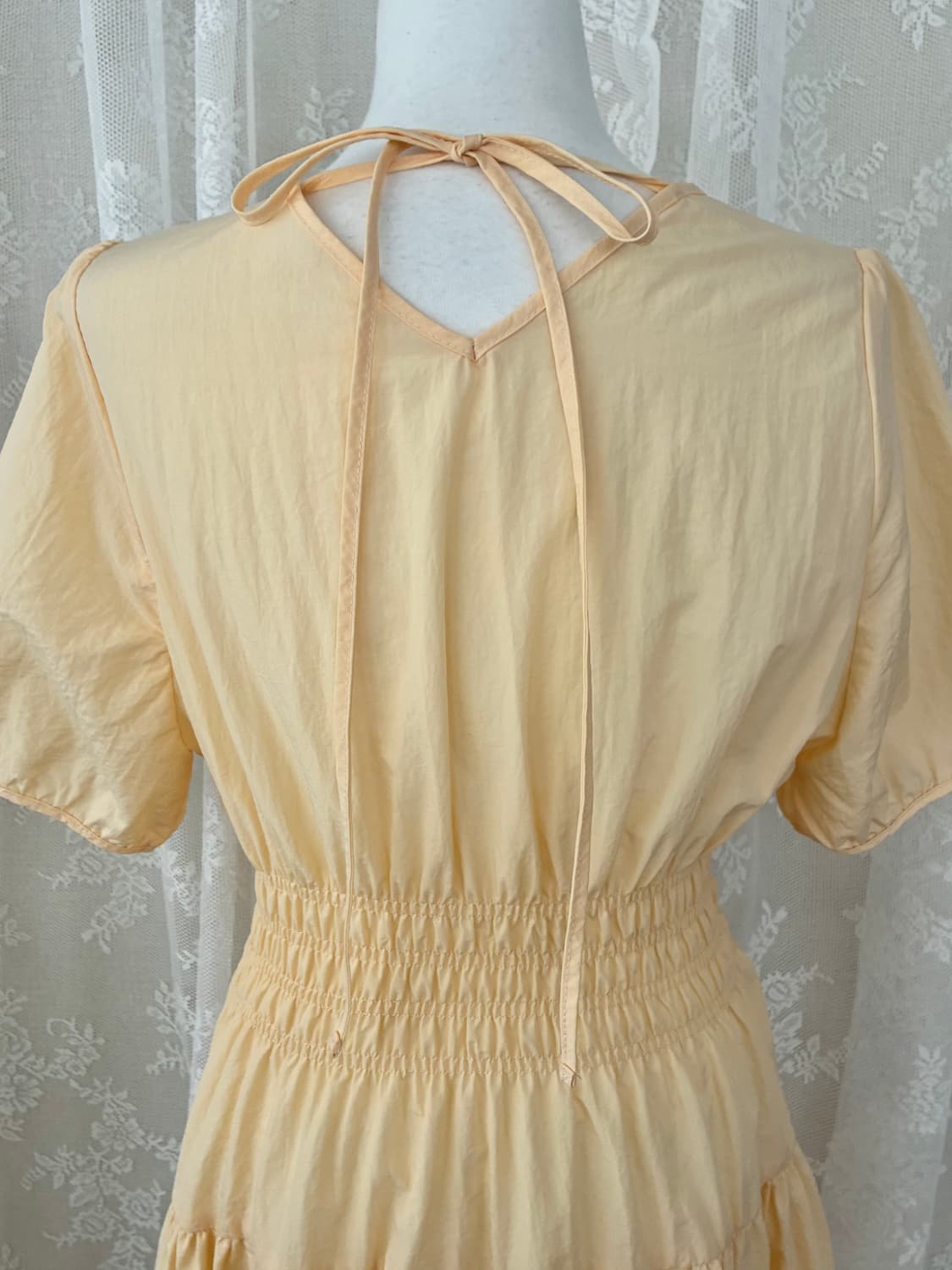 55) 마리끌레르 24ss 바스락 퍼프 프릴 원피스 옐로우 상품이미지4