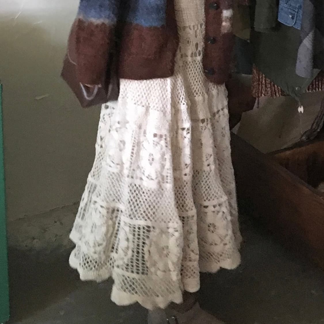 뜨개 크로셰 디자인 롱 스커트 상품이미지2