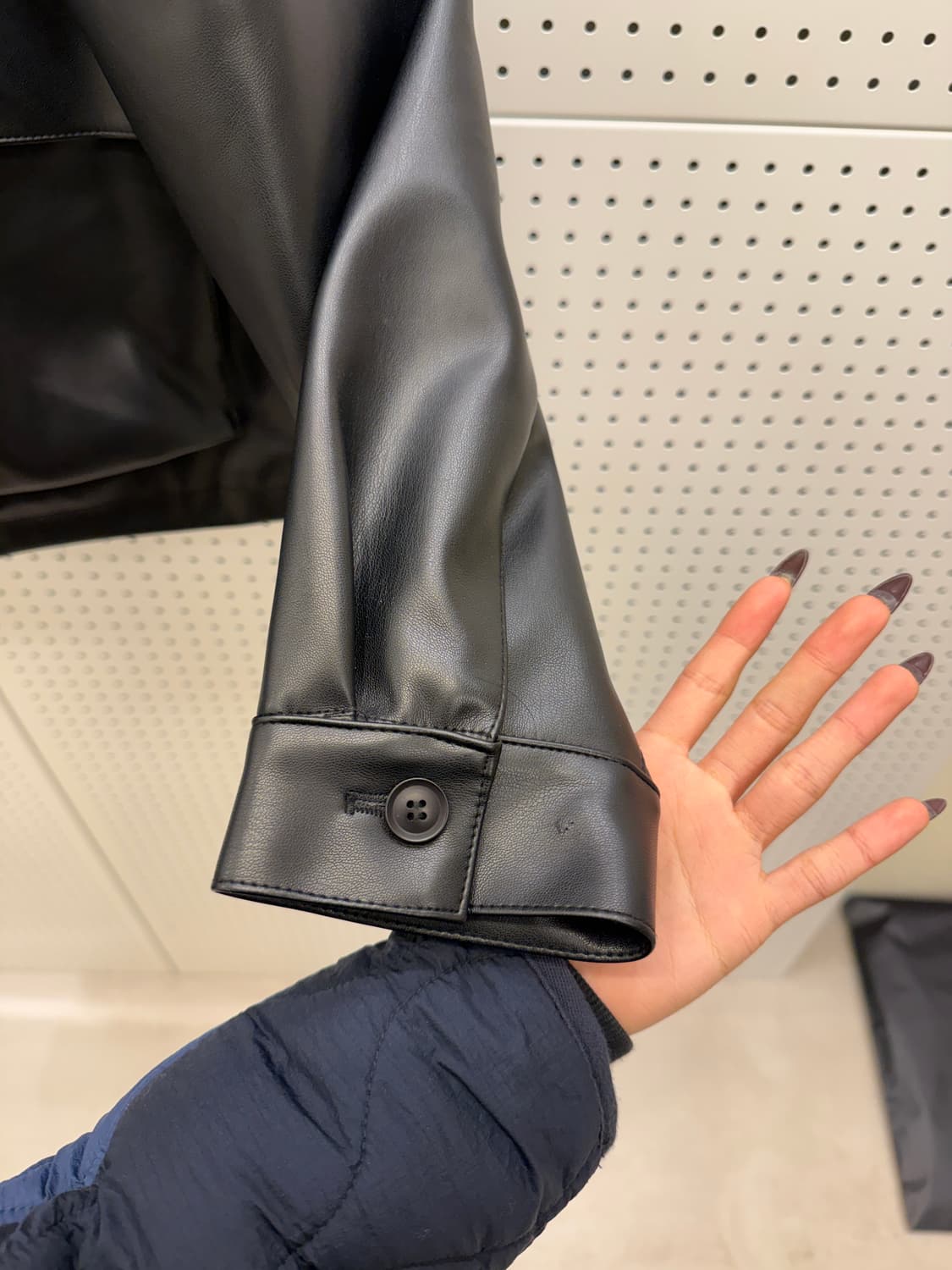 라퍼지스토어 버핑 레더 미니멀 포켓 블루종 자켓  U1463 상품이미지4