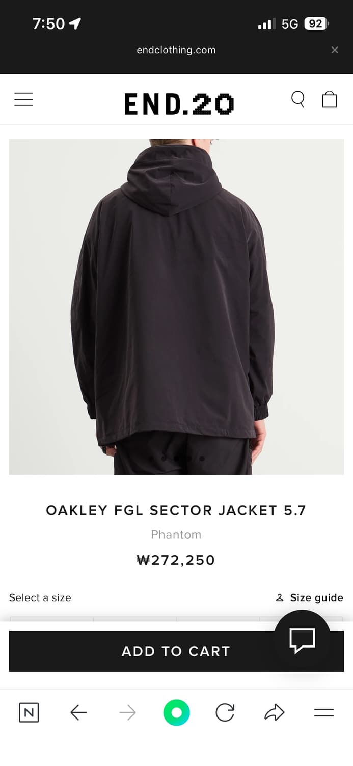 오클리 Oakley FGL Sector Jacket 5.7 팬텀 M 급처 상품이미지2