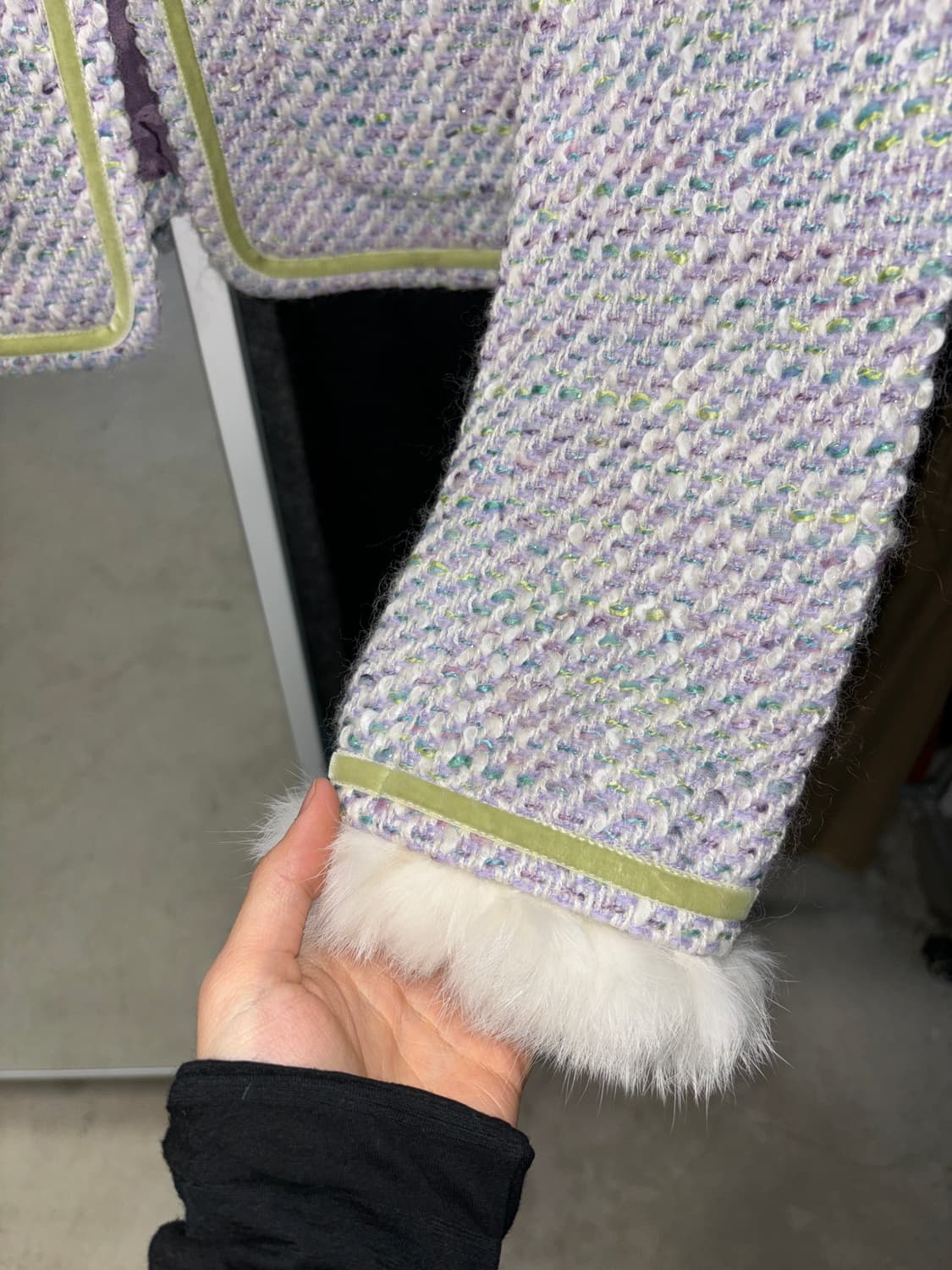 신시아 로리 래빗퍼 트위드 자켓 상품이미지4