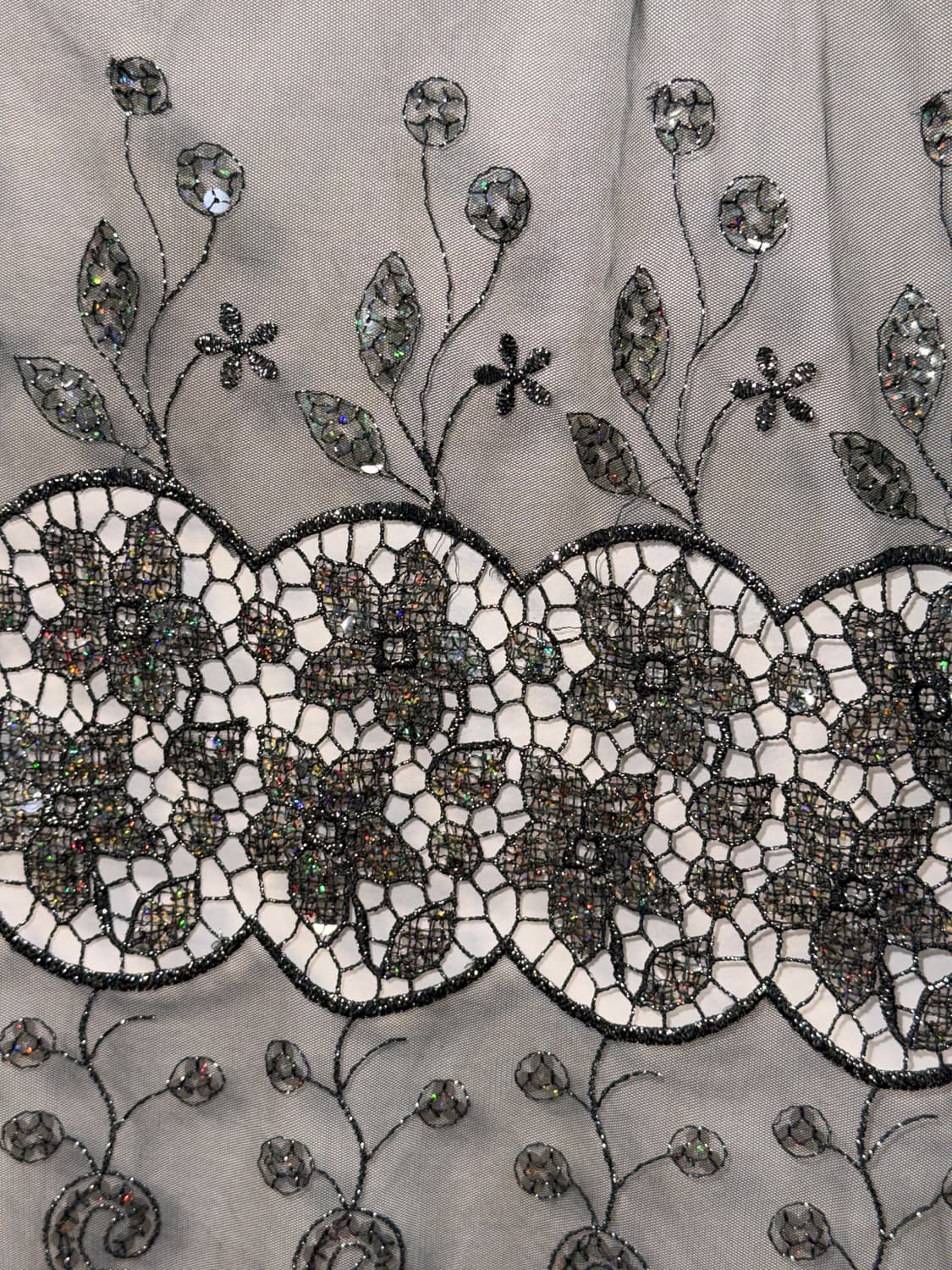 Black oriental flower mesh wrap skirt 상품이미지4