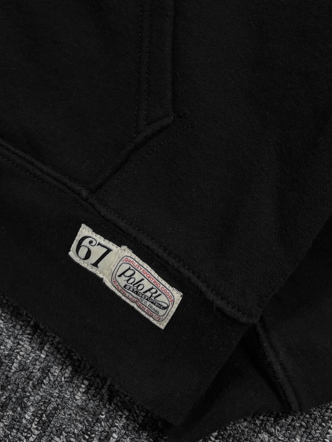 폴로 로고 블랙 후드집업 상품이미지5
