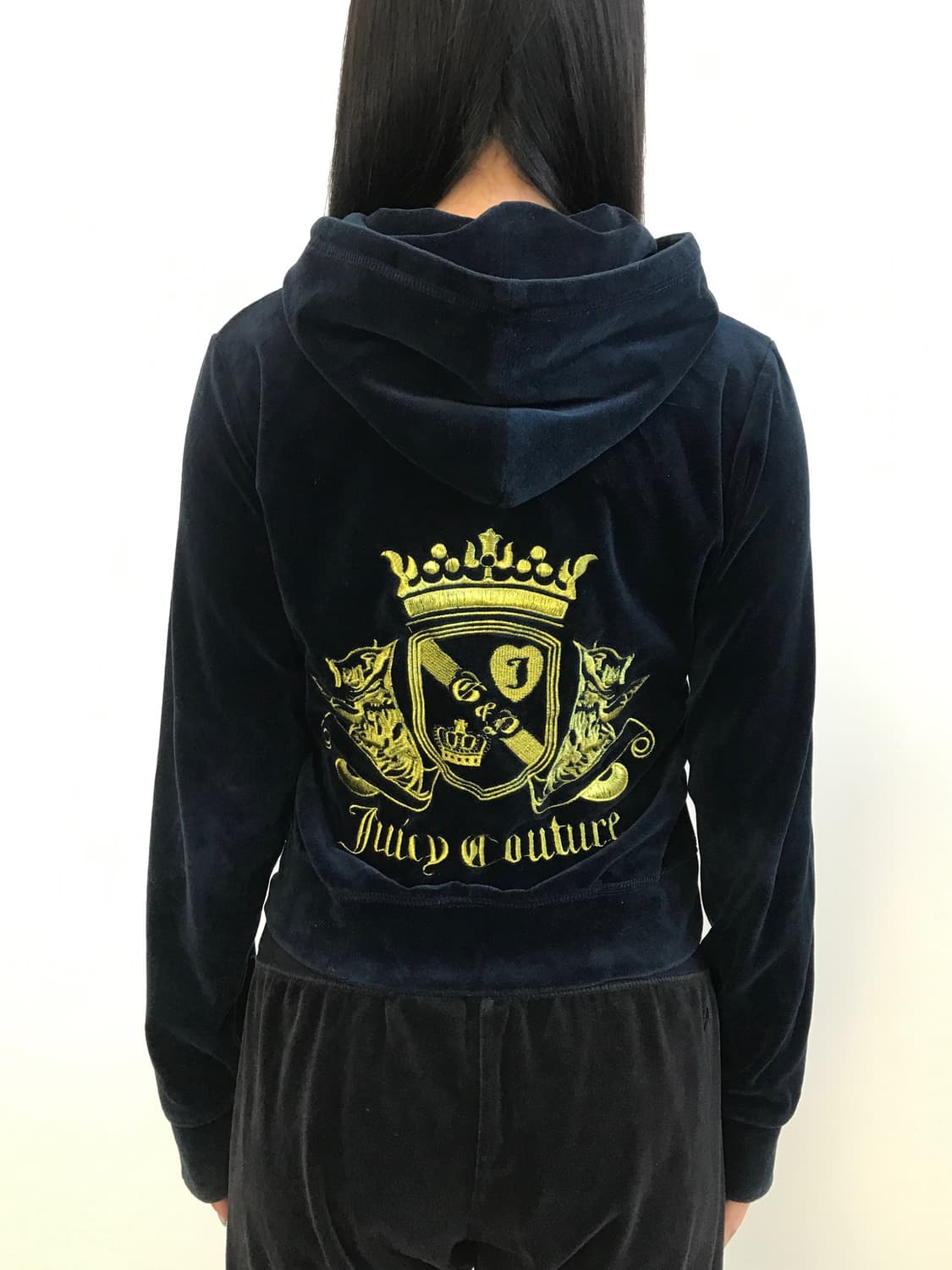 Juicy Couture Navy Velvet Zip-Up Hoodie 상품이미지1