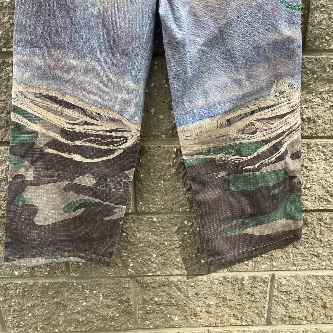 [S]TREclub 페이크 레이어드 카모 체인 프린트 와이드 남여팬츠 상품이미지7