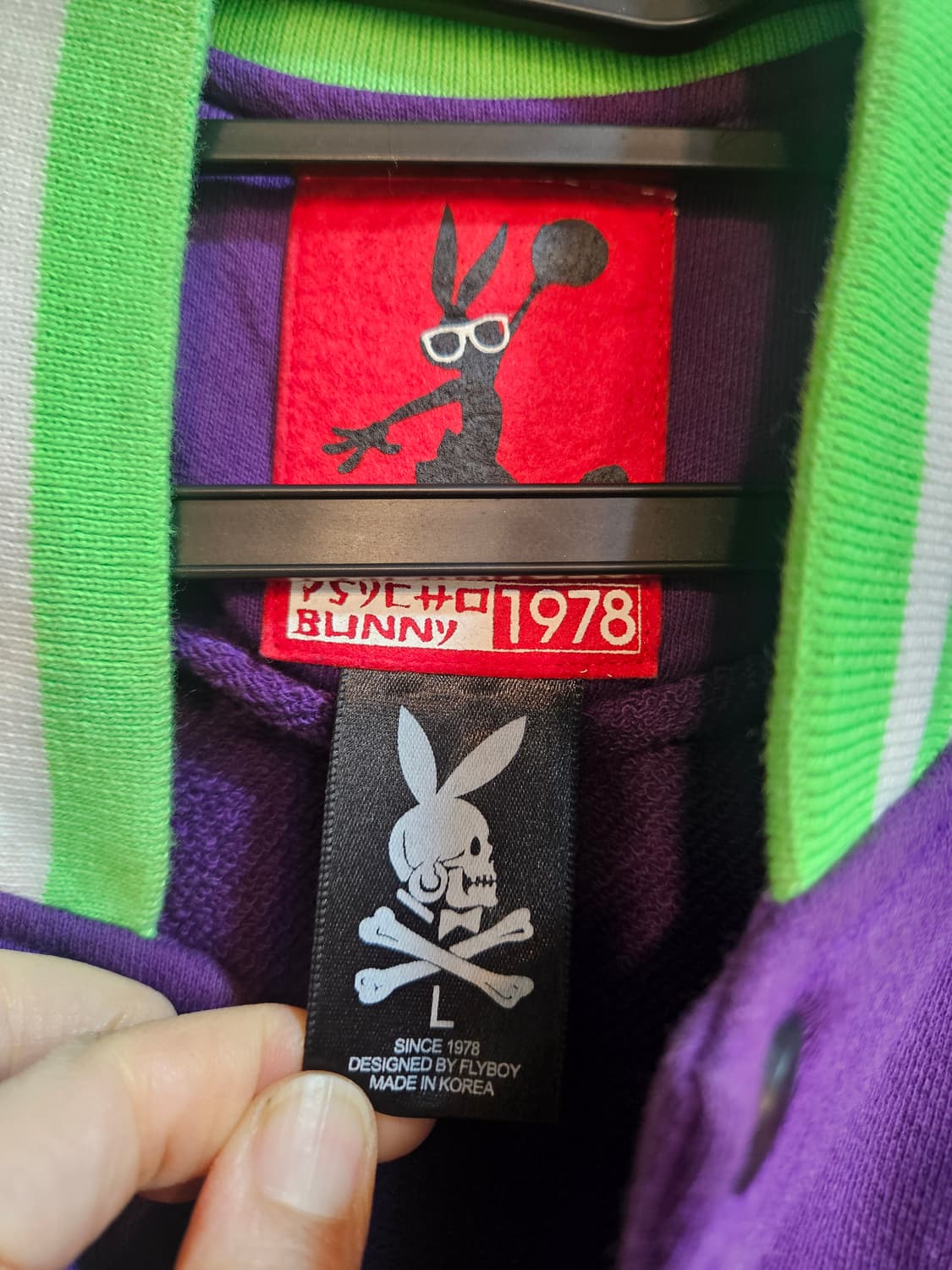 일본 Psycho Bunny 바시티 자켓 L 상품이미지3