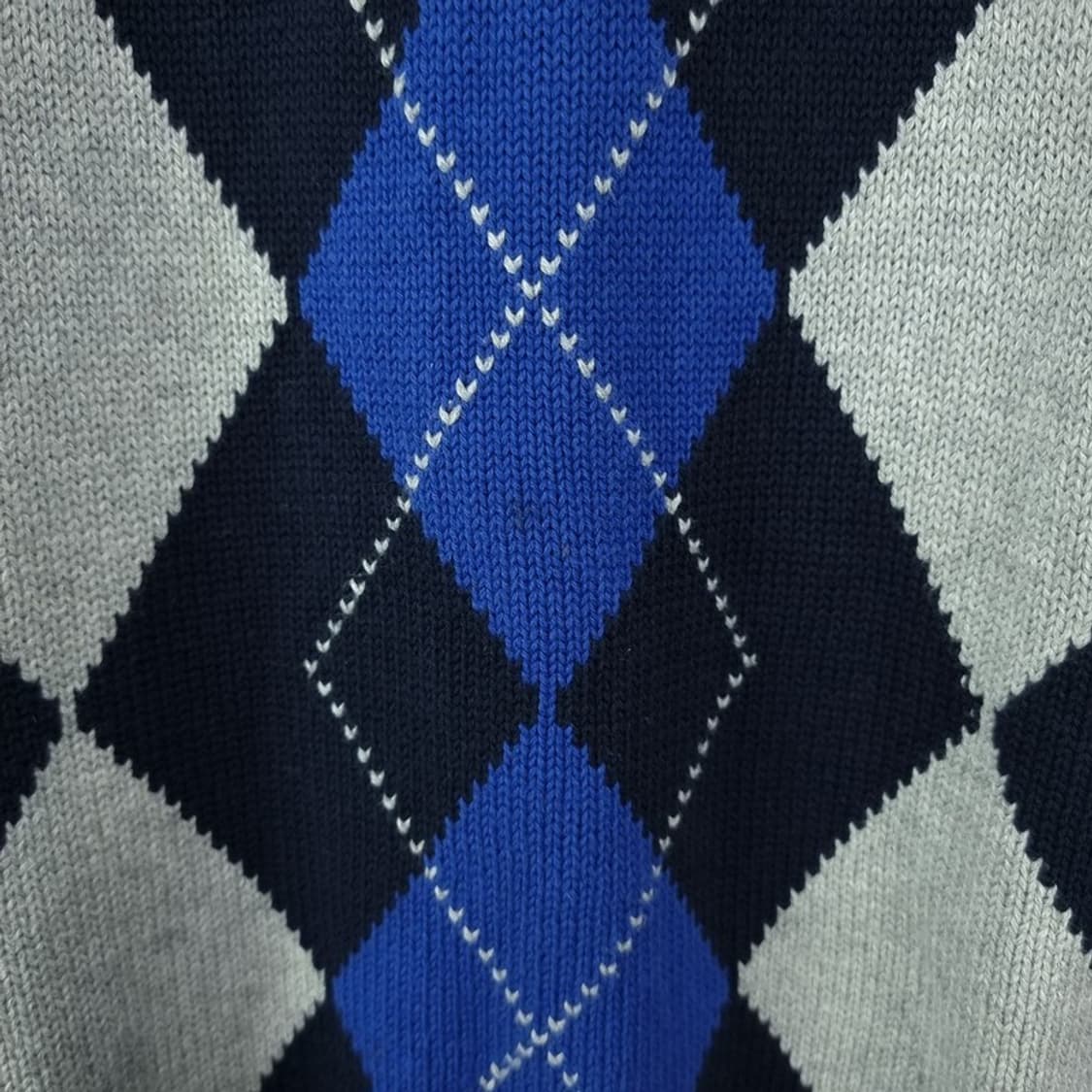 [타미힐피거] 로고 자수 아가일 체크 하프집업 반집업 니트 M19802 상품이미지9