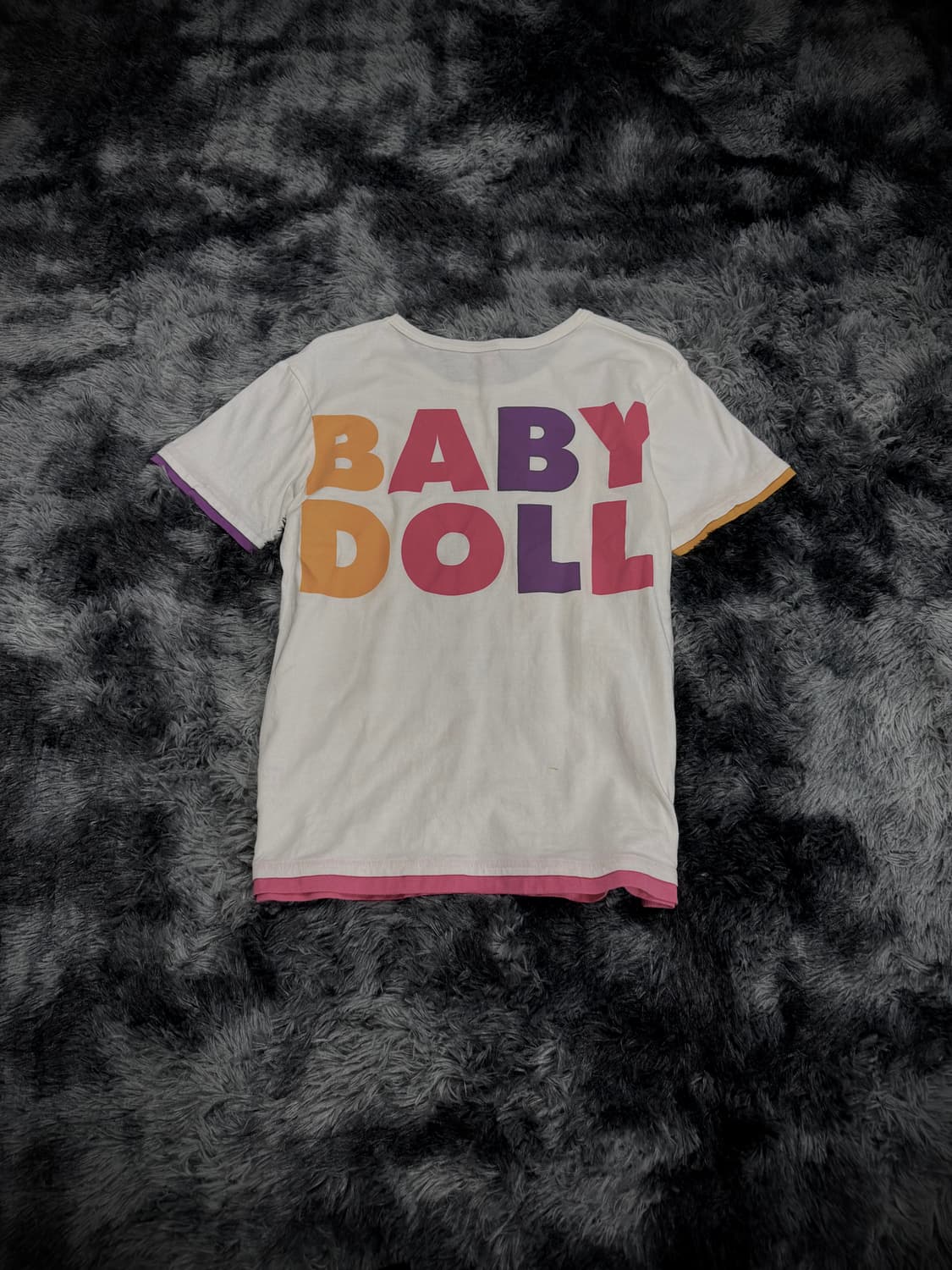 Baby Doll 키치 배색 레터링 왕관 프린팅 반팔티 상품이미지2