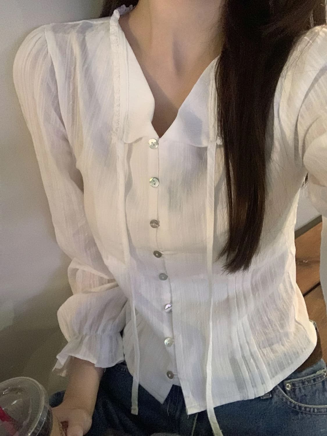 zaenio 제니오 아멜리 타이 블라우스 s 상품이미지1