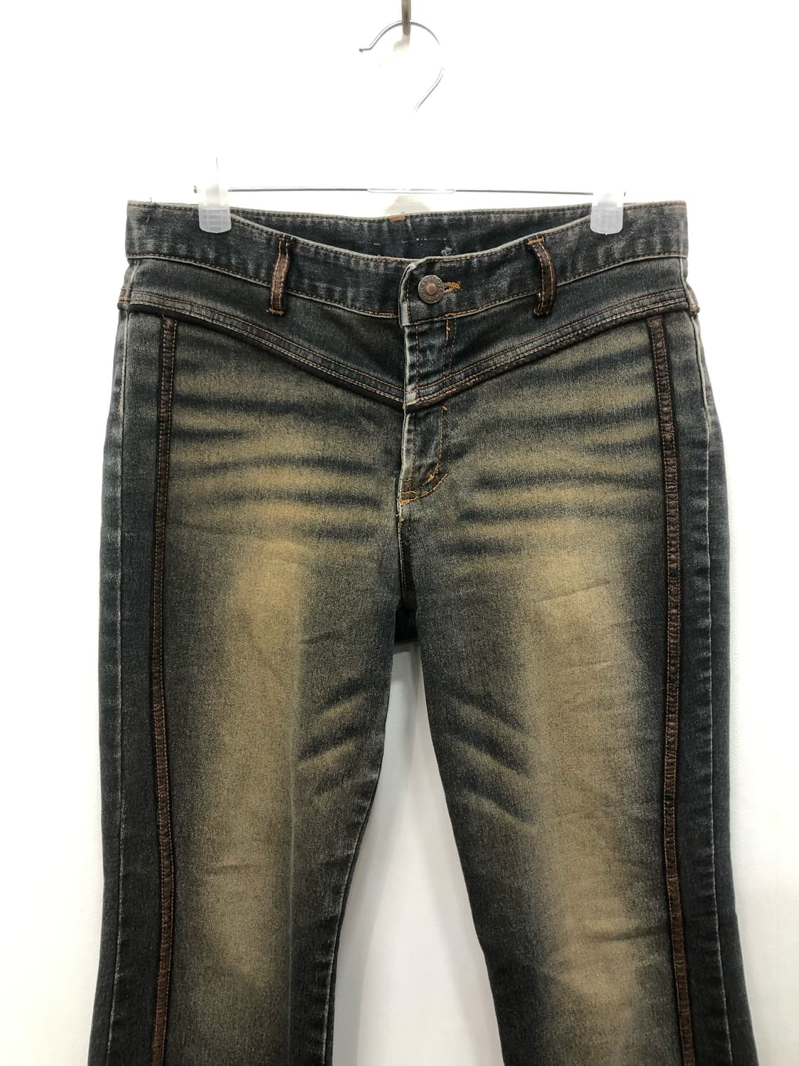 side detail washed denim bootcut pants   상품이미지5