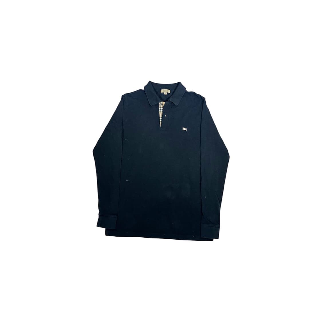 버버리 네이비 카라 긴팔티 XS 상품이미지5