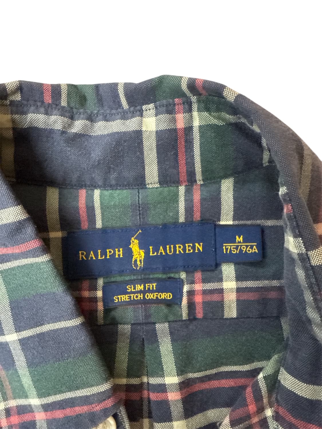 POLO RALPH LAUREN 타탄체크 레드포니 슬림핏 코튼 셔츠 M 상품이미지3
