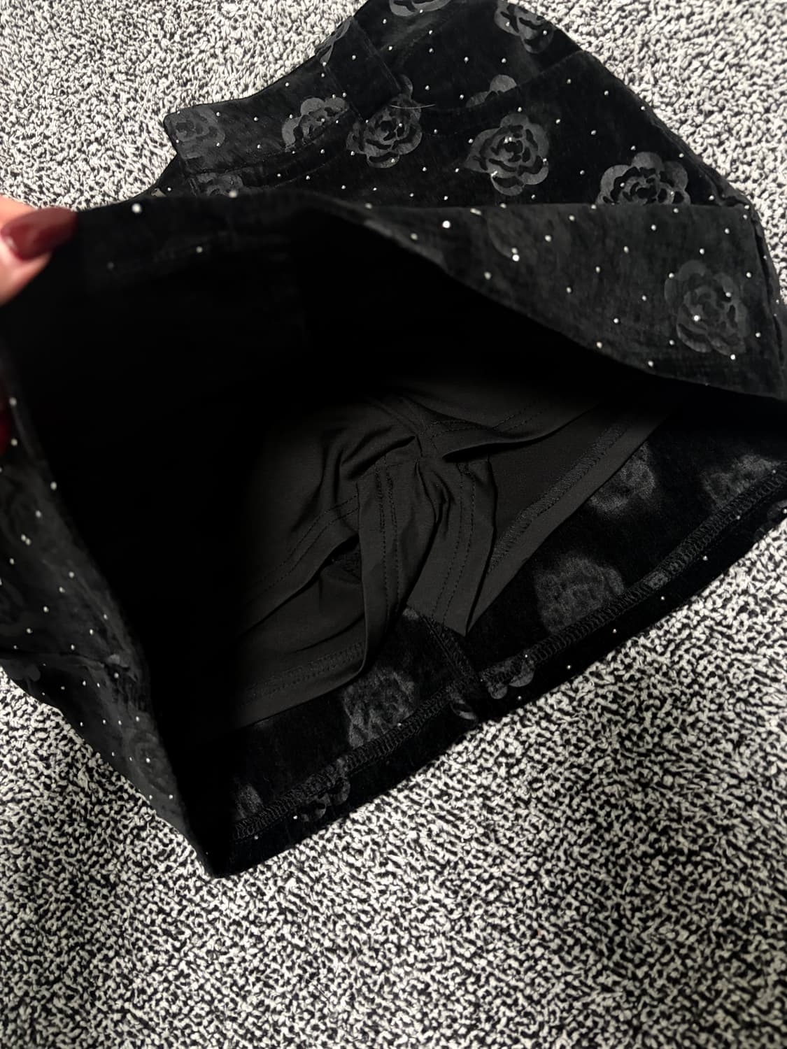 피아오량 로우라이즈 벨벳 스커트 갸루 오리엔탈 상품이미지3