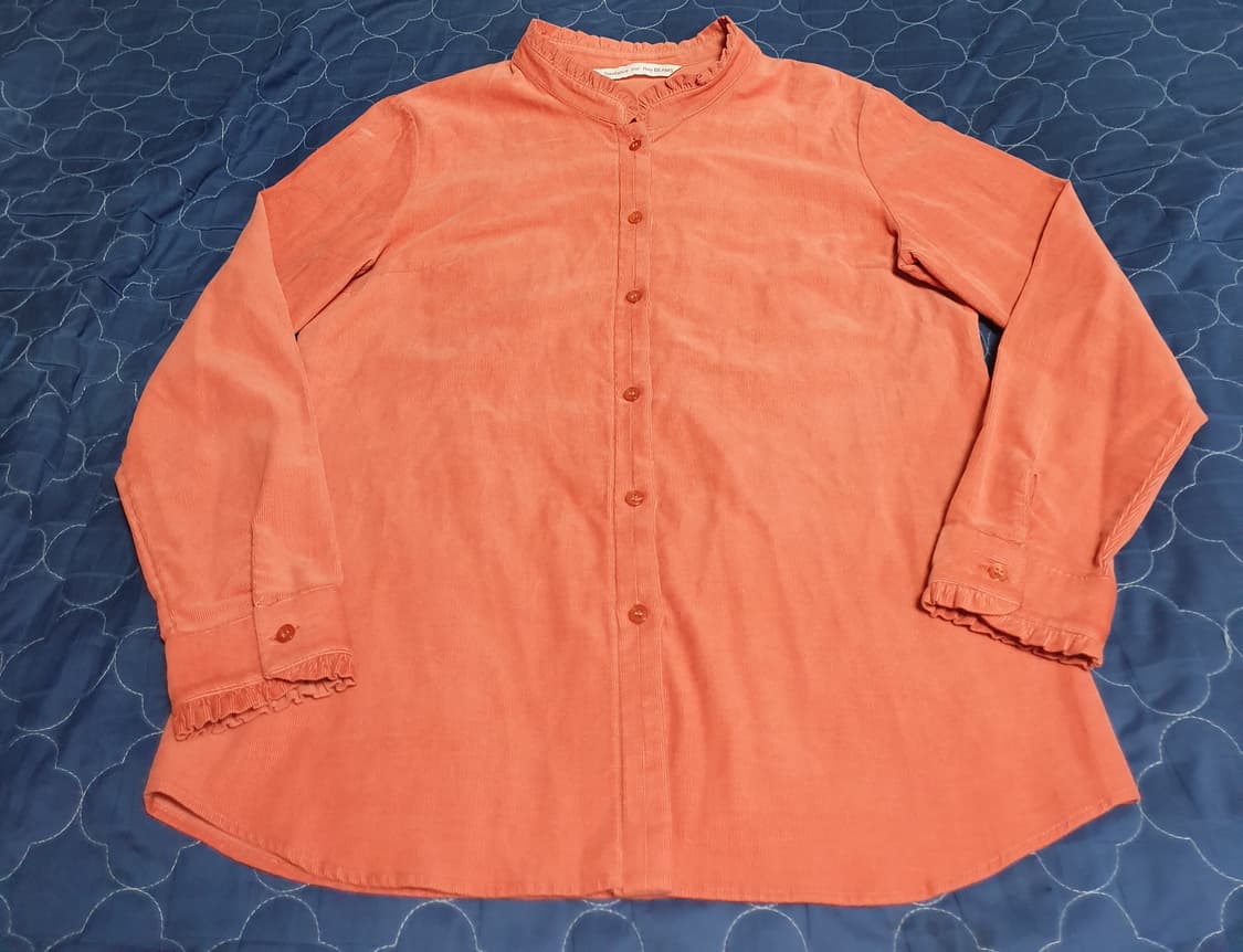 (한정판) RAY BEAMS 코듀로이 셔링 블라우스 브릭 오렌지 (F) 상품이미지1