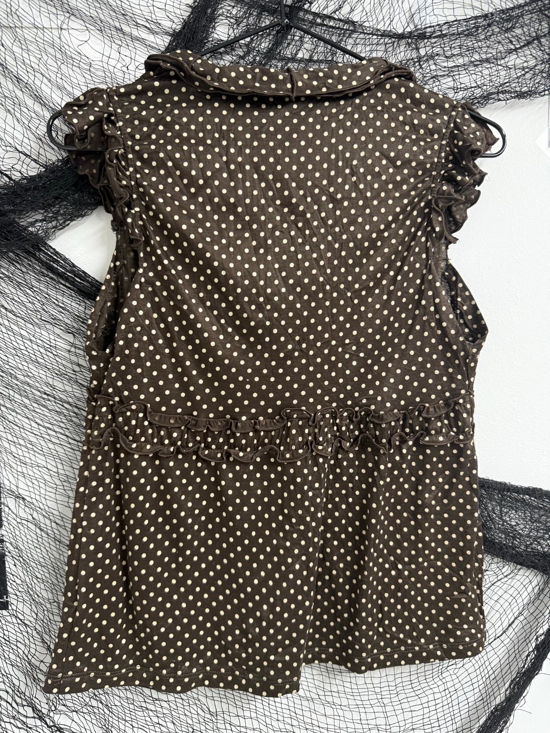 nerd girl dot lace detail sleeveless  상품이미지4