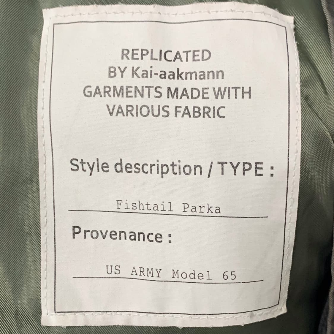 [XL] 카이 아커만 래플리카 프로젝트 M65 피쉬테일 파카 상품이미지6